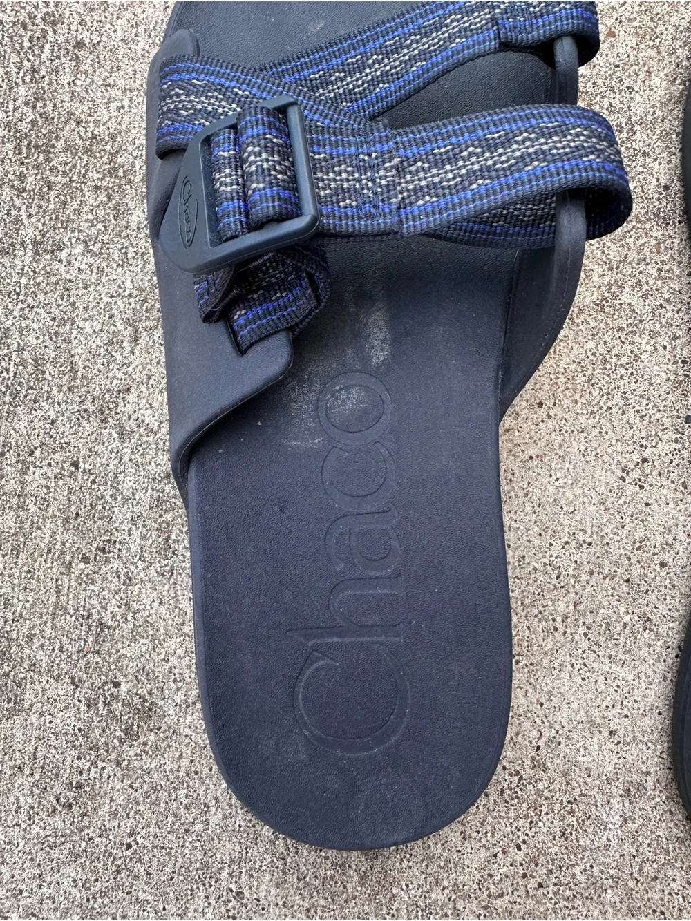 Chaco Men's Chillos Slides in blue and grey Slip on Sandals Size 10 (A45)